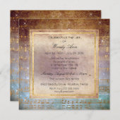 Feiern Live Live Live Golden Music Einladung (Vorne/Hinten)