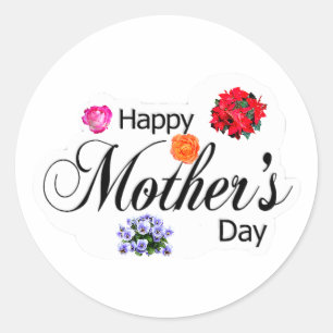 Feiern Mama und Freude: Happy Mother Day Collectio Runder Aufkleber