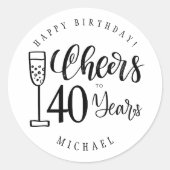 Feiern, Männer Jahre Typografie altern glücklich G Runder Aufkleber (Vorderseite)