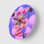 Feiern meines glücklichen Geburtstagssegens Runde Wanduhr (Winkel)