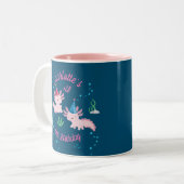 Feiern mit Axolotl Magic Zweifarbige Tasse (Vorderseite Links)