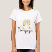 Feiern mit Champagner T-Shirt (Vorderseite)