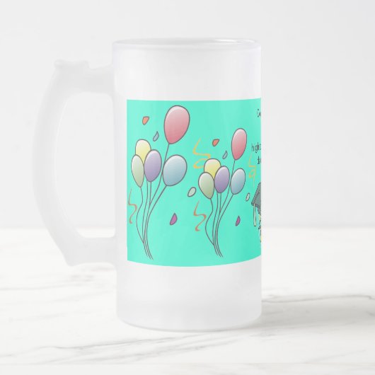 Feiern mit den Balloons - Mattglas Bierglas (Links)