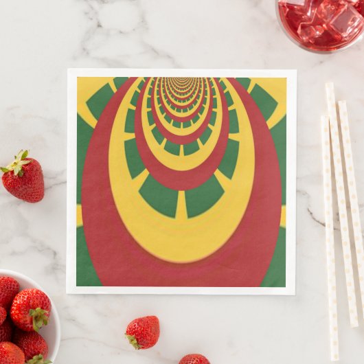 Feiern mit den Farben Rot Golden Green Serviette (Beispiel)