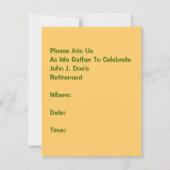 Feiern mit der Party Einladung für die Rückgabe vo (Rückseite)