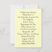 Feiern mit der Party Einladung für die Rückgabe vo (Rückseite)