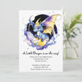 Feiern mit Drachen: Kinderdusche Einladung (Stehend Vorderseite)