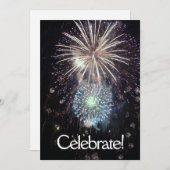 Feiern mit Fireworks - Flacheinladungs-Karte Einladung (Vorne/Hinten)