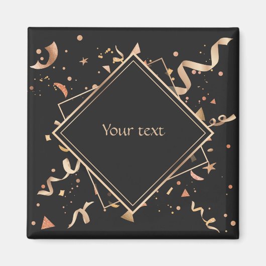 Feiern mit Gold und schwarzer Vorlage Magnet (Vorne)