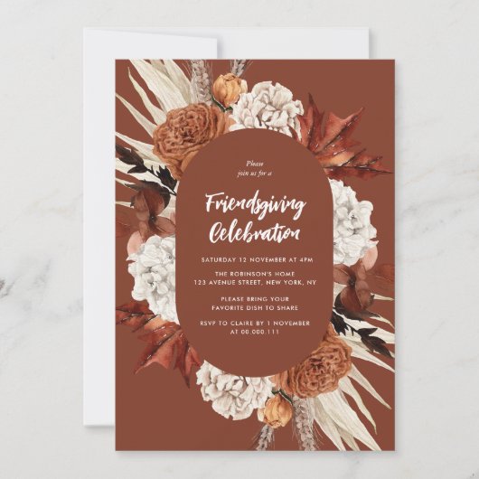 Feiern mit Herbstlauben Einladung (Vorderseite)