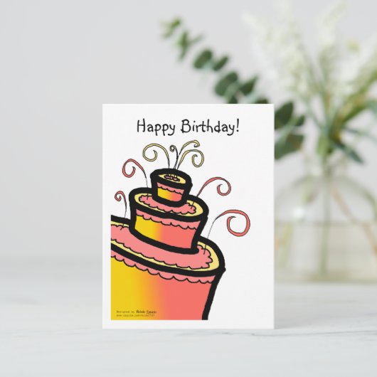 FEIERN MIT KUCHEN! POSTKARTE (Stehend Vorderseite)