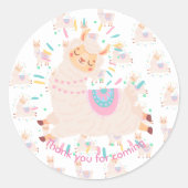 Feiern mit Llama Spaß Runder Aufkleber (Vorderseite)