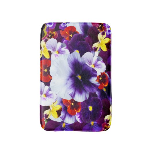 Feiern mit Mehrfarbigen Stiefmütterchen, Badematte (Vorderseite Vertikal)