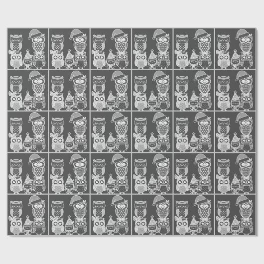 Feiern mit Owls Wrapping Paper Geschenkpapier (Flach)