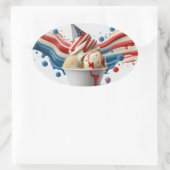 Feiern mit Red White Blue Ovaler Aufkleber (Tasche)