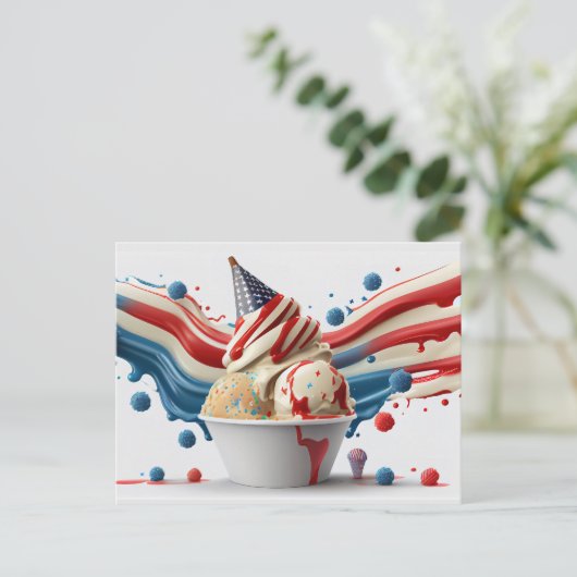 Feiern mit Red White Blue Postkarte (Stehend Vorderseite)