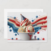 Feiern mit Red White Blue Postkarte (Vorne/Hinten)