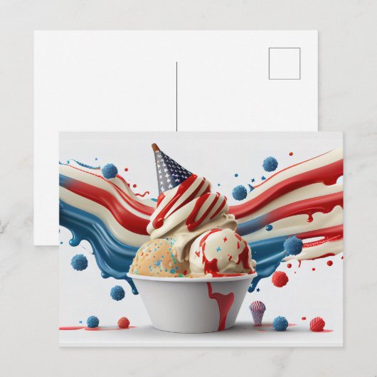 Feiern mit Red White Blue Postkarte (Vorne/Hinten)