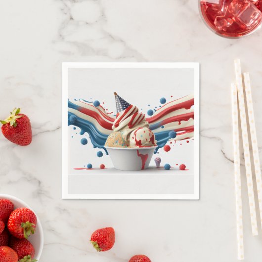 Feiern mit Red White Blue Serviette (Beispiel)