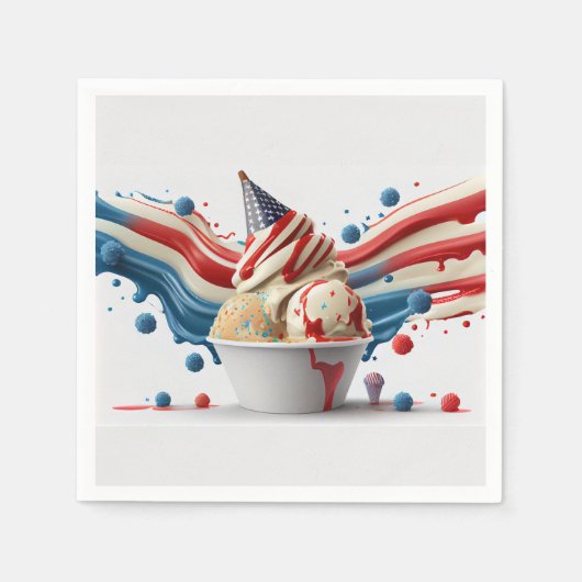 Feiern mit Red White Blue Serviette (Vorderseite)