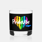 Feiern mit Regenbogenherz: PrideVibe Whiskyglas (Vorderseite)