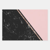 Feiern mit rosa und schwarzem Marmor Geschenkpapier Set (Vorderseite 3)