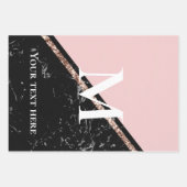 Feiern mit rosa und schwarzem Marmor Geschenkpapier Set (Vorderseite 2)