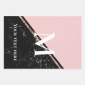 Feiern mit rosa und schwarzem Marmor Geschenkpapier Set (Vorderseite)