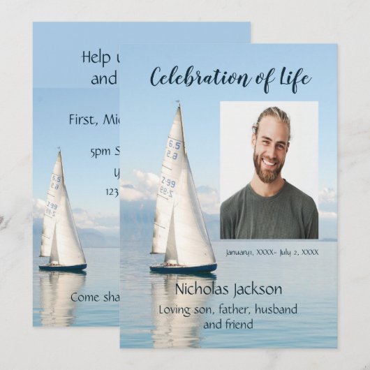 Feiern mit Segelschiff Einladung (Vorne/Hinten)