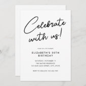 Feiern mit uns 30. Geburtstag Party Einladung (Vorne/Hinten)