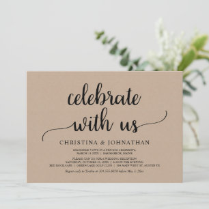 Feiern mit uns, Brown Kraft Elopement Einladung