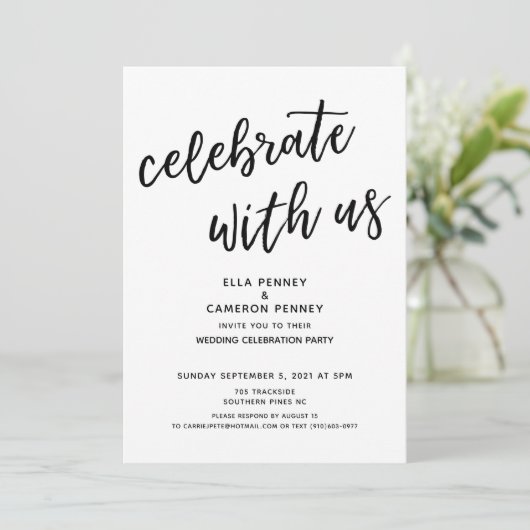 "Feiern mit uns" Custom for Ella Einladung (Stehend Vorderseite)