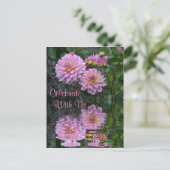 "Feiern mit uns" Dahlia Einladung (Stehend Vorderseite)