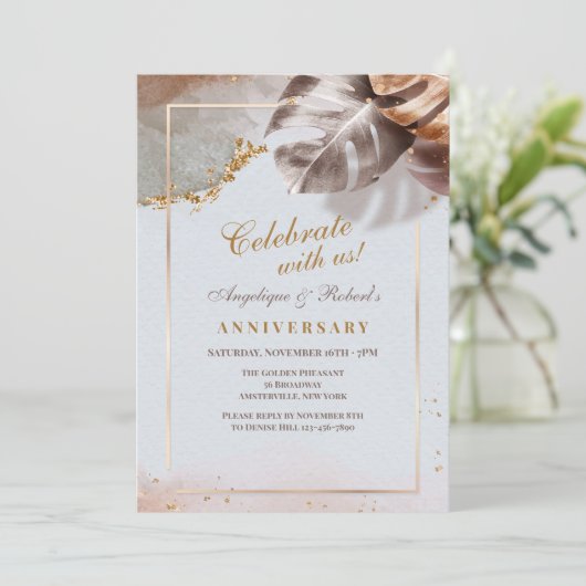 Feiern mit uns Elegance Einladung (Stehend Vorderseite)