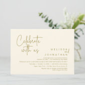 Feiern mit uns, Hochzeitsempfang Cash Bar Einladung (Stehend Vorderseite)