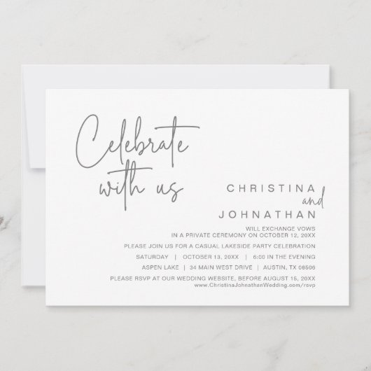 Feiern mit uns, Hochzeitsfeier Party Einladung (Vorderseite)