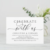 Feiern mit uns, Hochzeitsfeier Party Einladung (Stehend Vorderseite)