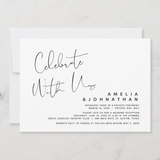 Feiern mit uns, Hochzeitsfeier Party Einladung (Vorderseite)