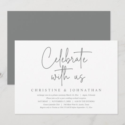 Feiern mit uns, Hochzeitsfeier Party Einladung (Vorne/Hinten)