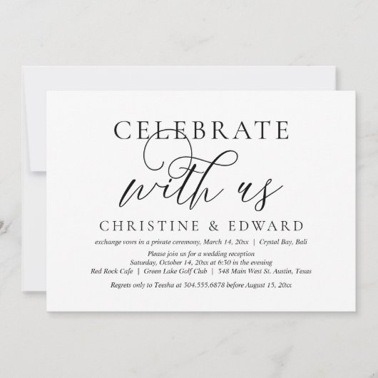 Feiern mit uns, Hochzeitsfeier Party Einladung (Vorderseite)