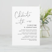 Feiern mit uns, moderne Hochzeitsfeier Einladung (Stehend Vorderseite)