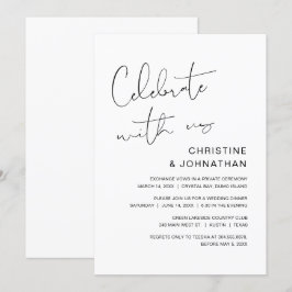 Feiern mit uns, moderne Hochzeitsfeier Einladung