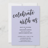 "Feiern mit uns" Moderne Lavendel-Hochzeitsfeier Einladung (Vorderseite)