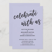 "Feiern mit uns" Moderne Lavendel-Hochzeitsfeier Einladung (Vorne/Hinten)