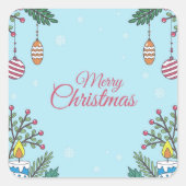 Feiern mit uns quadratischer aufkleber (Vorderseite)