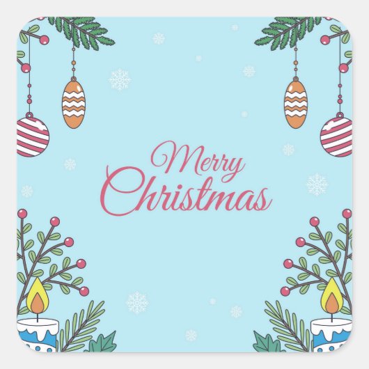 Feiern mit uns quadratischer aufkleber (Vorderseite)