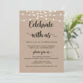 Feiern mit uns, Rustic Elopement Party Invitati Einladung (Stehend Vorderseite)