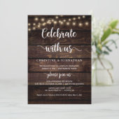 Feiern mit uns, Rustic Elopement Party Invitati Einladung (Stehend Vorderseite)