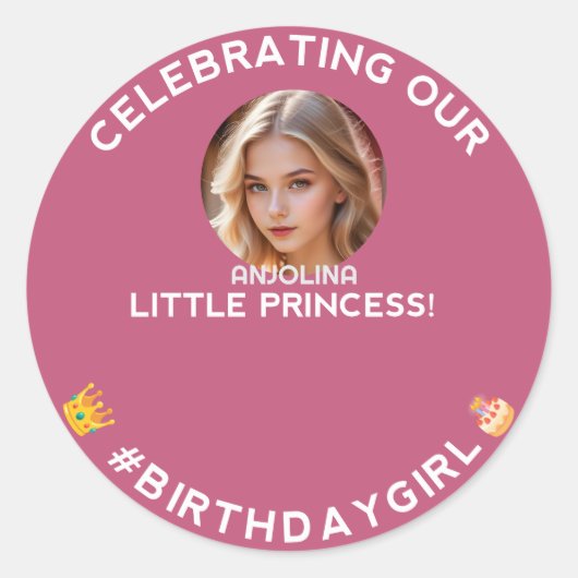 Feiern mit unserem kleinen Princess Round Sticker (Vorderseite)