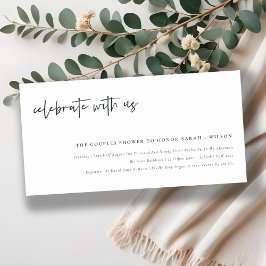 Feiern mit US Calligraphy Couple Showeinladung Dankeskarte